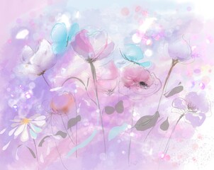 Delicate floral abstract background