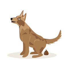 Dog poop sign. Shitting is allowed. Poo poo. Vector illustration om white background