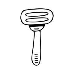 Hand drawn shaving machine isolated on a white background. Doodle, simple outline illustration. It can be used for decoration of textile, paper and other surfaces.