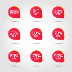 Set of Discount offer price label 