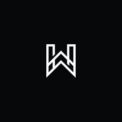 Logo design of W WW in vector for construction, home, real estate, building, property. Minimal awesome trendy professional logo design template on black background.
