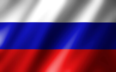 3D rendering of the waving flag Russia