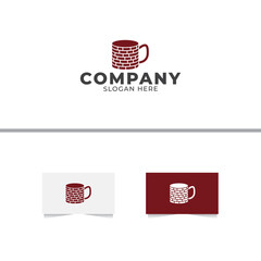 Brick Glass Logo Design Vector Template