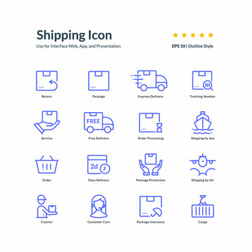 shipping icon set graphic design vector illustration for interface mobile web presentation