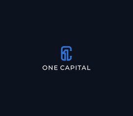 Fototapeta premium letter C and ONE logo design template