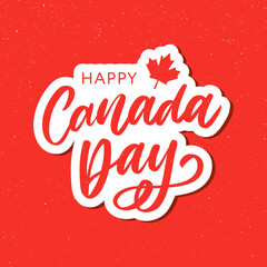 Happy Canada Day Hand Drawn Calligraphy Pen Brush Vector