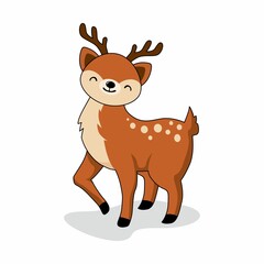 Deer Cartoon Cute Animals Reindeer