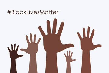 Stop racism icon. Black lives matter concept. Template for background, banner, poster with text. Vector illustration.