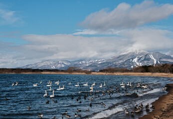 It is Lake Inawashiro and Mount Bandai