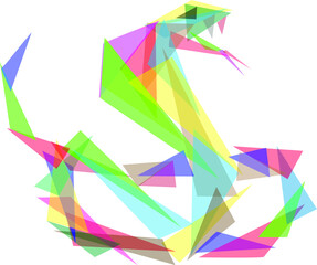 vector - snake colored glass triangle - isolated on background