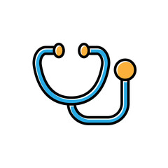 stethoscope filled outline icon vector design