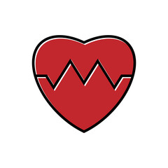 heart health filled outline icon vector design