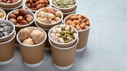 Different types of Nuts in ecofriendly cups
