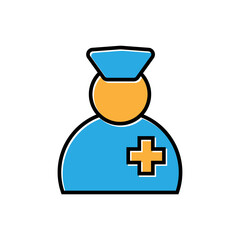 nurse filled outline icon vector design