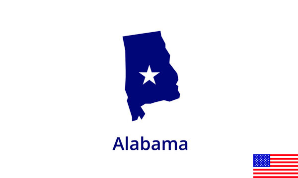 Alabama map USA star symbol country vector illustration 