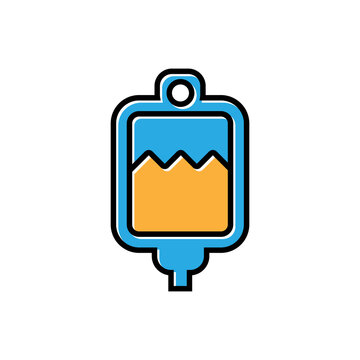 infusion bag filled outline icon vector design