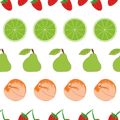 Lots of fruits handdraw vector repeat pattern print background design