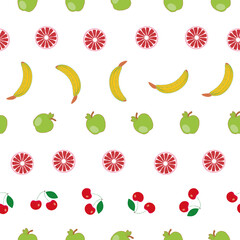 Lots of fruits handdraw vector repeat pattern print background design