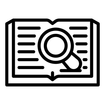 recommend clip art: Search book translate icon. Outline search book translate vector icon for web design isolated on white background