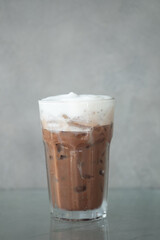 Iced mocha coffee in glass