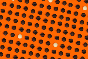 Black and white chocolate candy pattern