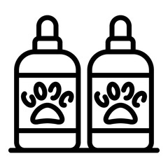 Shampoo groomer bottle icon. Outline shampoo groomer bottle vector icon for web design isolated on white background