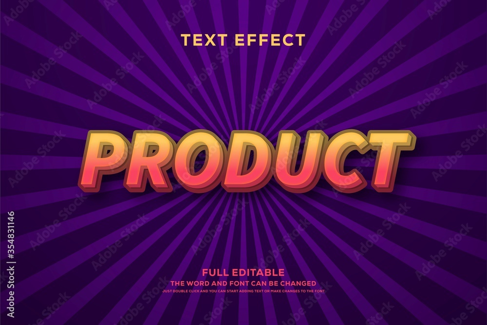 Poster modern 3d text effect font effect
