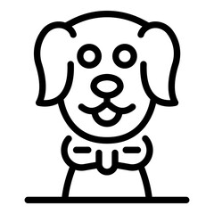 Happy groomer dog icon. Outline happy groomer dog vector icon for web design isolated on white background