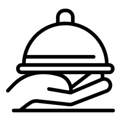 Butler tray icon. Outline butler tray vector icon for web design isolated on white background