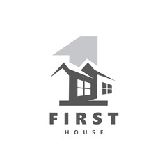 First House Windows silhouette Building logo symbol icon