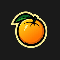 orange fruit hand drawn logo vector