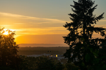 Fototapeta premium sunset over the river