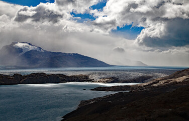 Fototapeta na wymiar The stunning and unique scenery of the Upsala Glacier in Argentina.