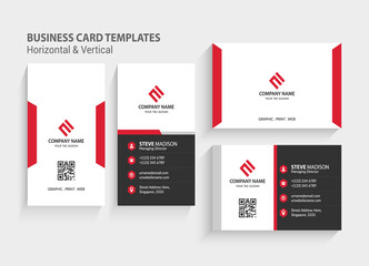Modern and creative business card vector design template. Horizontal and vertical Layout. editable business card vector. Perfect for your company. Vector illustration design. Print ready.