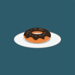 Doughnut on a plate