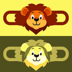 Lion, face mask templates. vector illustrations. print out and make