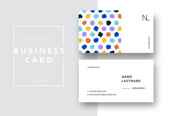 Trendy minimal abstract business card template. Modern corporate stationery id layout with geometric pattern. Vector fashion background design with information sample name text.