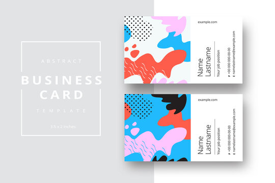 Trendy minimal abstract business card template. Modern corporate stationery id layout with geometric pattern. Vector fashion background design with information sample name text.