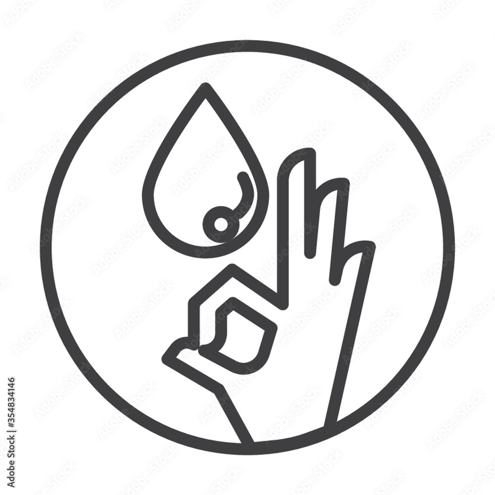 Sticker Hand with water drop