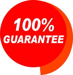 Red Vector Banner 100% guarante
