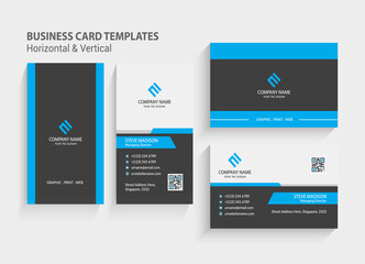 Modern and creative business card vector design template. Horizontal and vertical Layout. editable business card vector. Perfect for your company. Vector illustration design. Print ready.