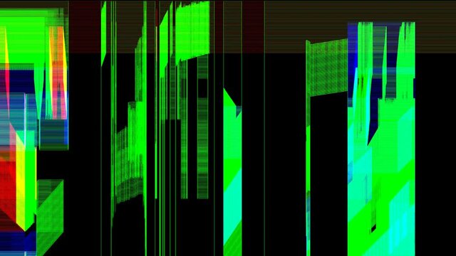 Glitched abstract background with a digital signal error and collapsing data. Element of design.