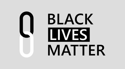 Black and White chains together. Black lives matter. Black Thursday illustration.