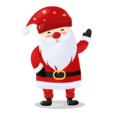 Cartoon vector character Christmas Santa Claus.