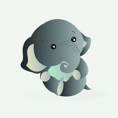 Cute Baby elephant. little elephant Vector illustration for kids. Use for t shirt template, surface design, fashion wear, baby shower