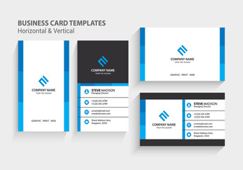 Modern and creative business card vector design template. Horizontal and vertical Layout. editable business card vector. Perfect for your company. Vector illustration design. Print ready.