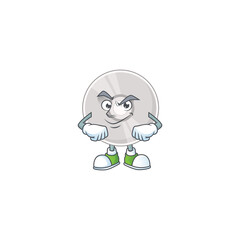 Compact disk cartoon character design with sneaky face