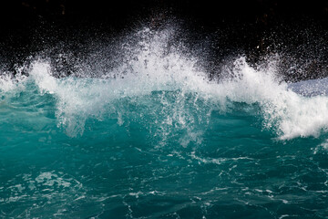 water splash on black background