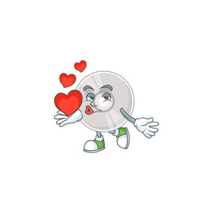 A gorgeous caricature design of compact disk with red hearts