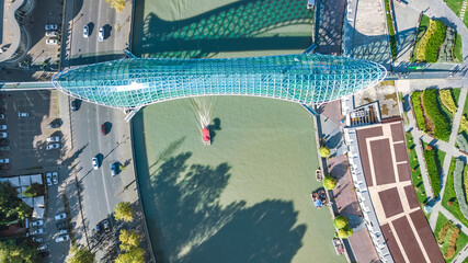 Tbilisi skyline aerial drone view from above, Kura river and old town of Tbilisi cityscape, Georgia  © Iuliia Sokolovska